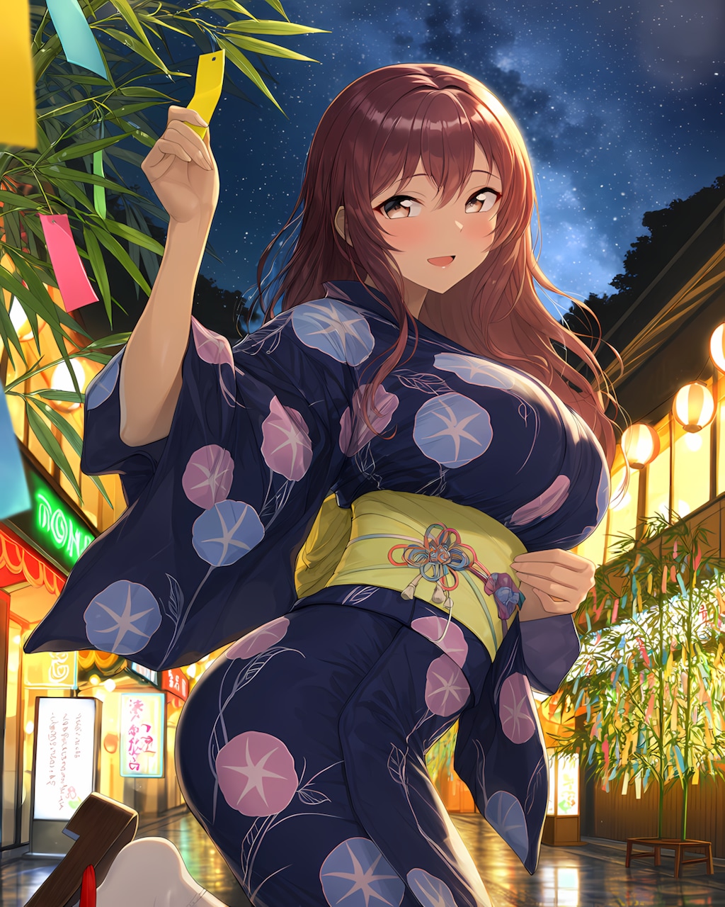 🌌七夕の夜、天の川の下でノノカと浴衣デート❤️