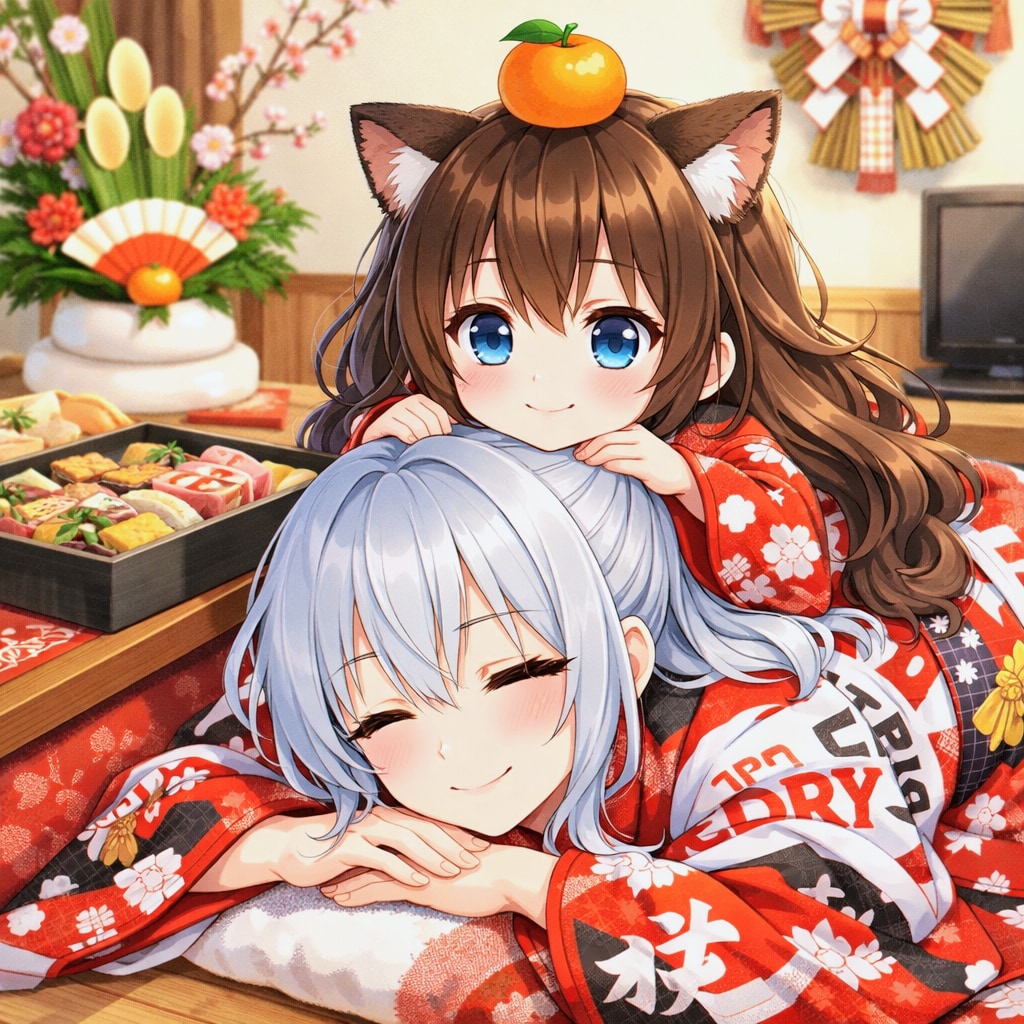 鏡もちの小さな女の子