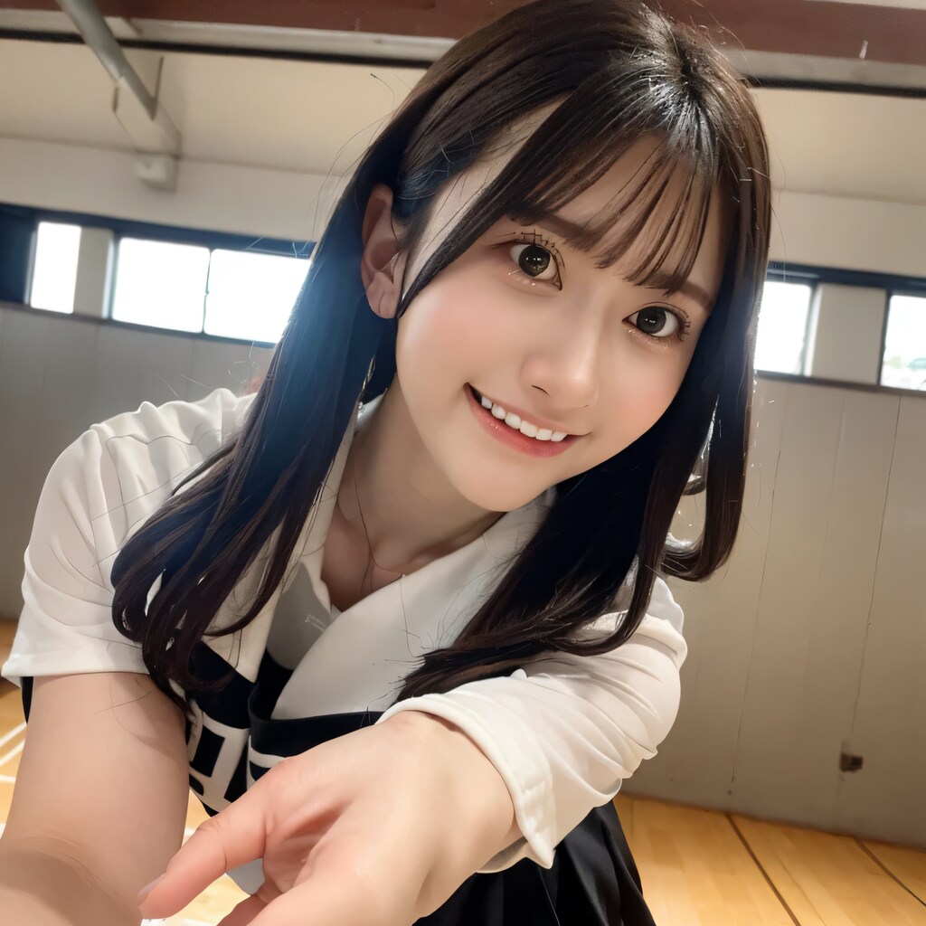 黒髪ロングでユニフォームの美女８１