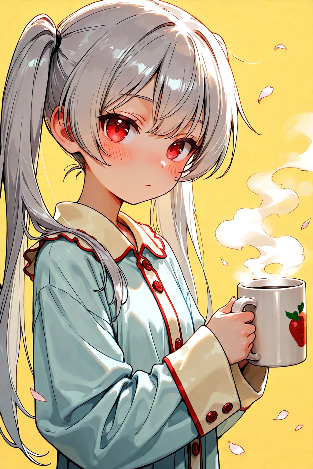 苺と眠気と温かい飲み物