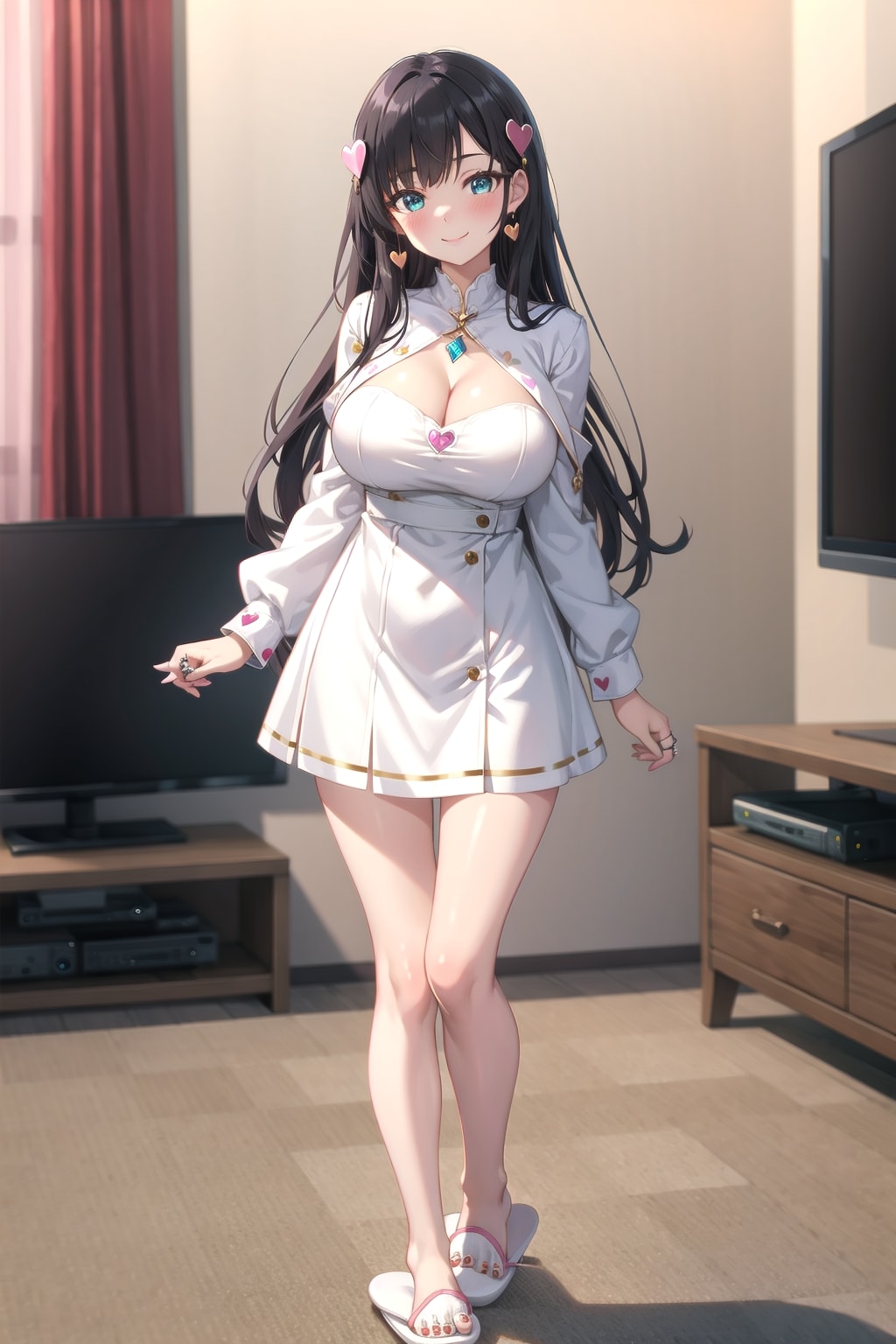 黒髪に白いドレス