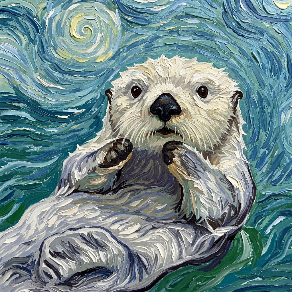 海とゴッホと白ラッコ