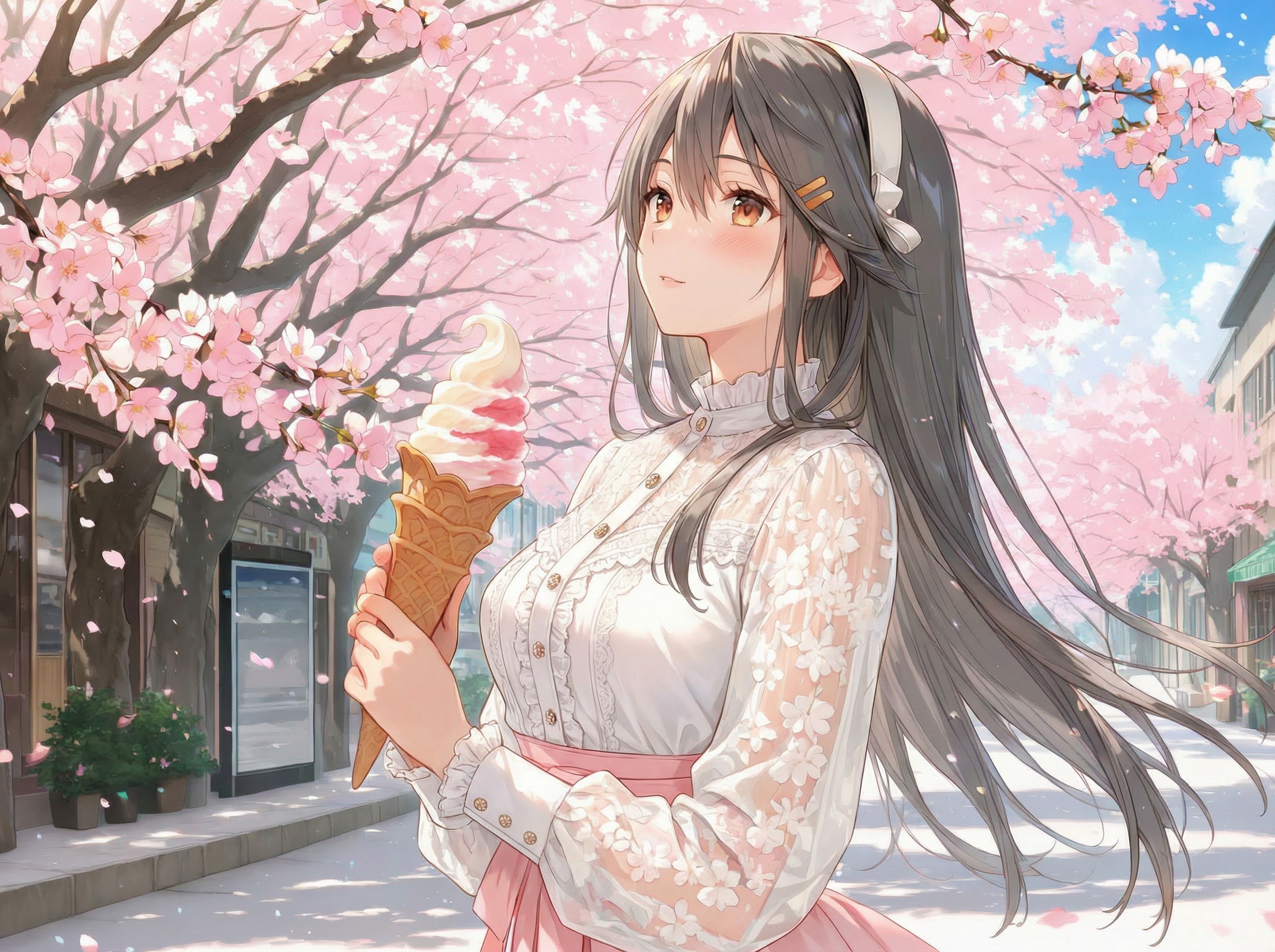 はるな＠お花見デート♪２ | の人気AIイラスト・グラビア