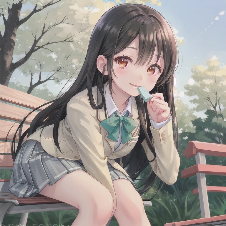 黒髪ロングでブレザーの少女７４ | の人気AIイラスト・グラビア