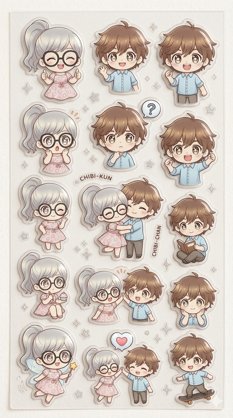 自キャラをシール化　作例４ | の人気AIイラスト・グラビア