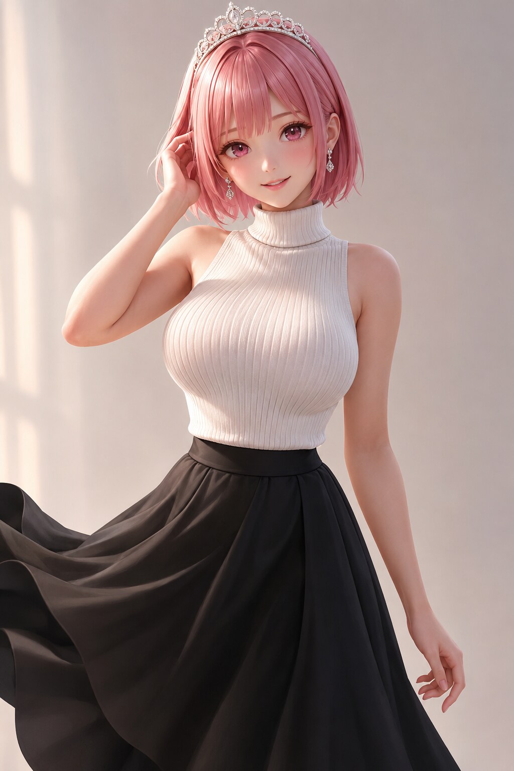 ノースリーブニット。