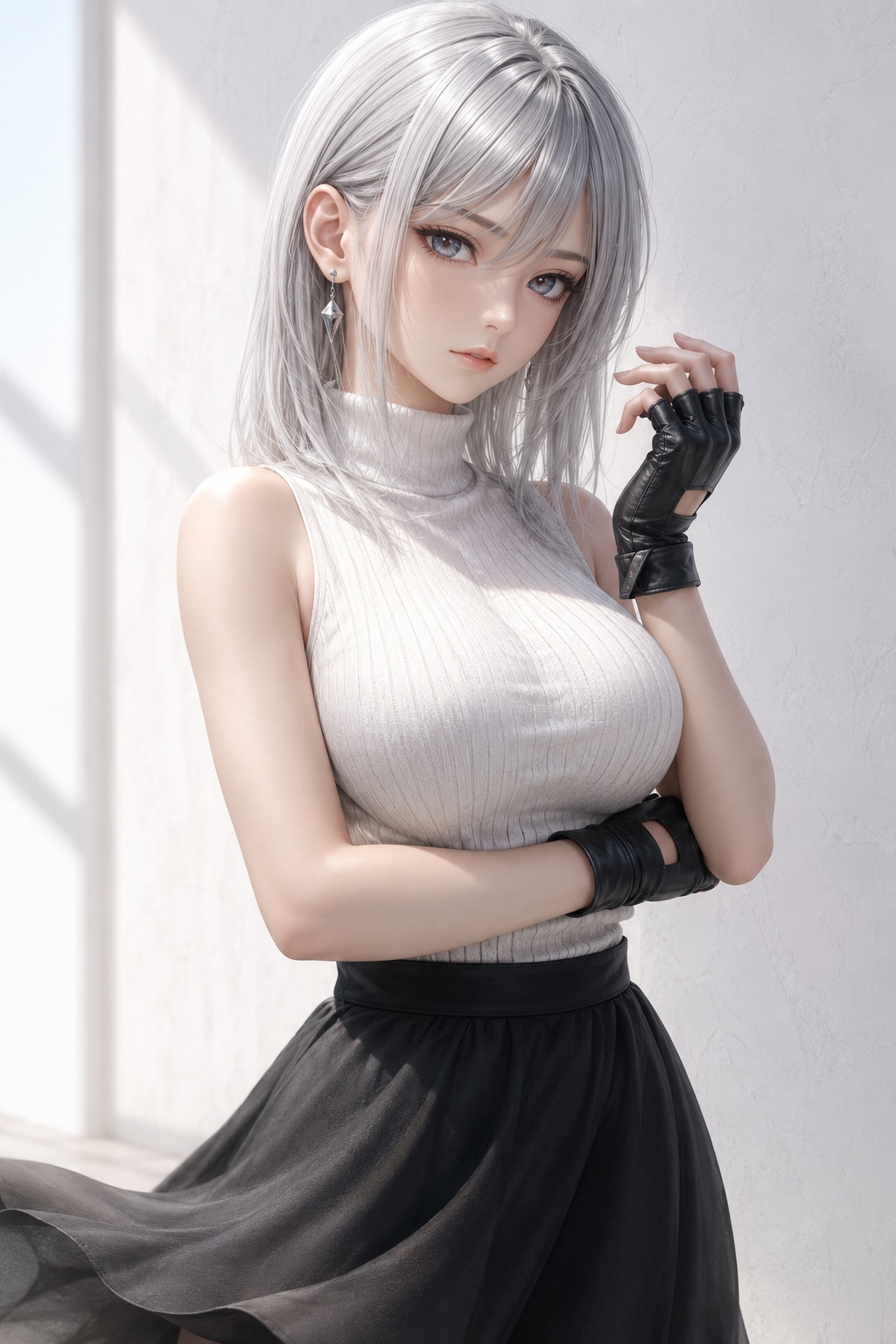 ノースリーブニット。