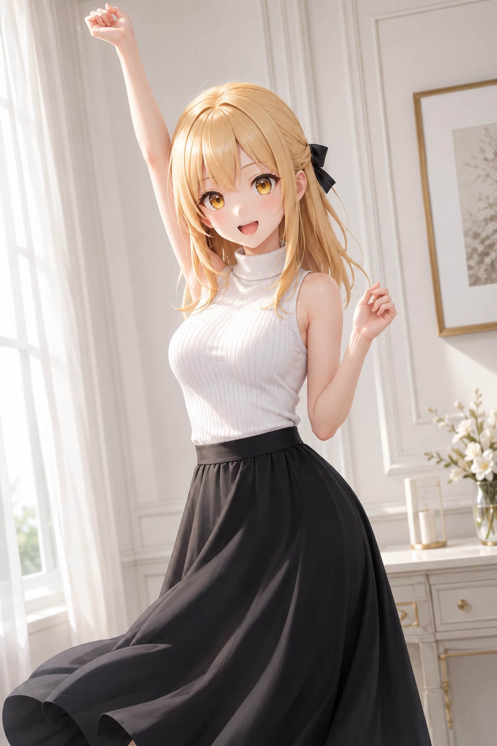 ノースリーブニット。