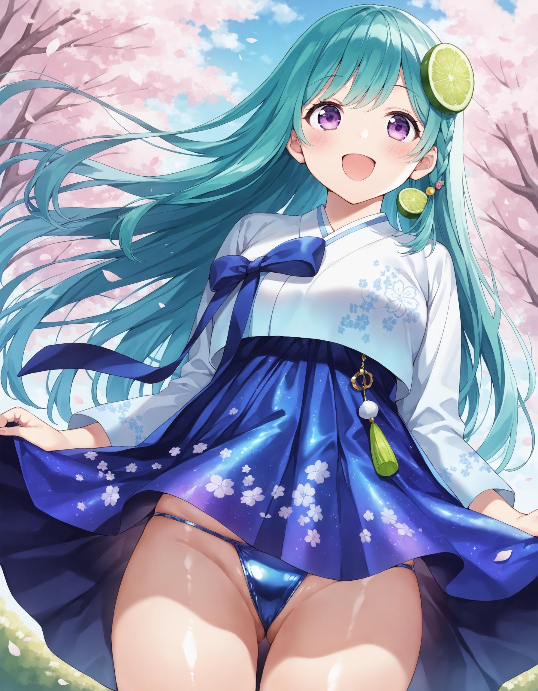 韓服コスでパンチラ