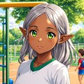 運動場のダークエルフちゃん 5枚目