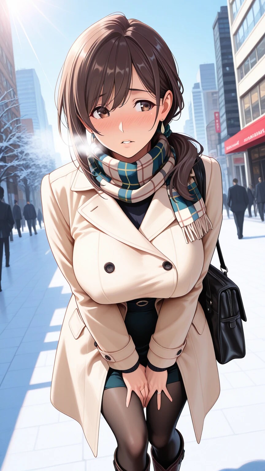冬の街角で、ドキドキの出会い？ | の人気AIイラスト・グラビア