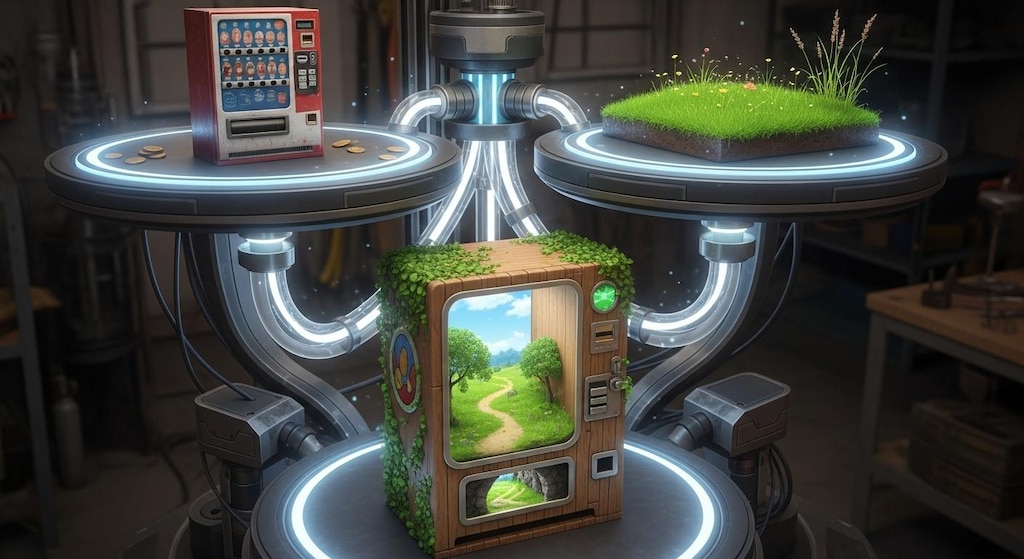 自動販売機＋畑で合成