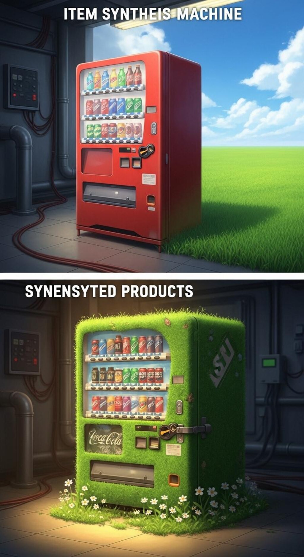 自動販売機＋畑で合成