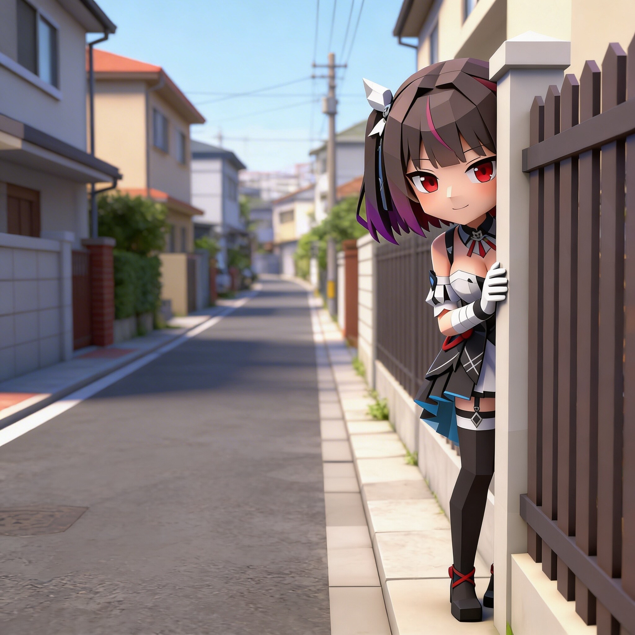 覗き見るミテルちゃん（ポリゴン）