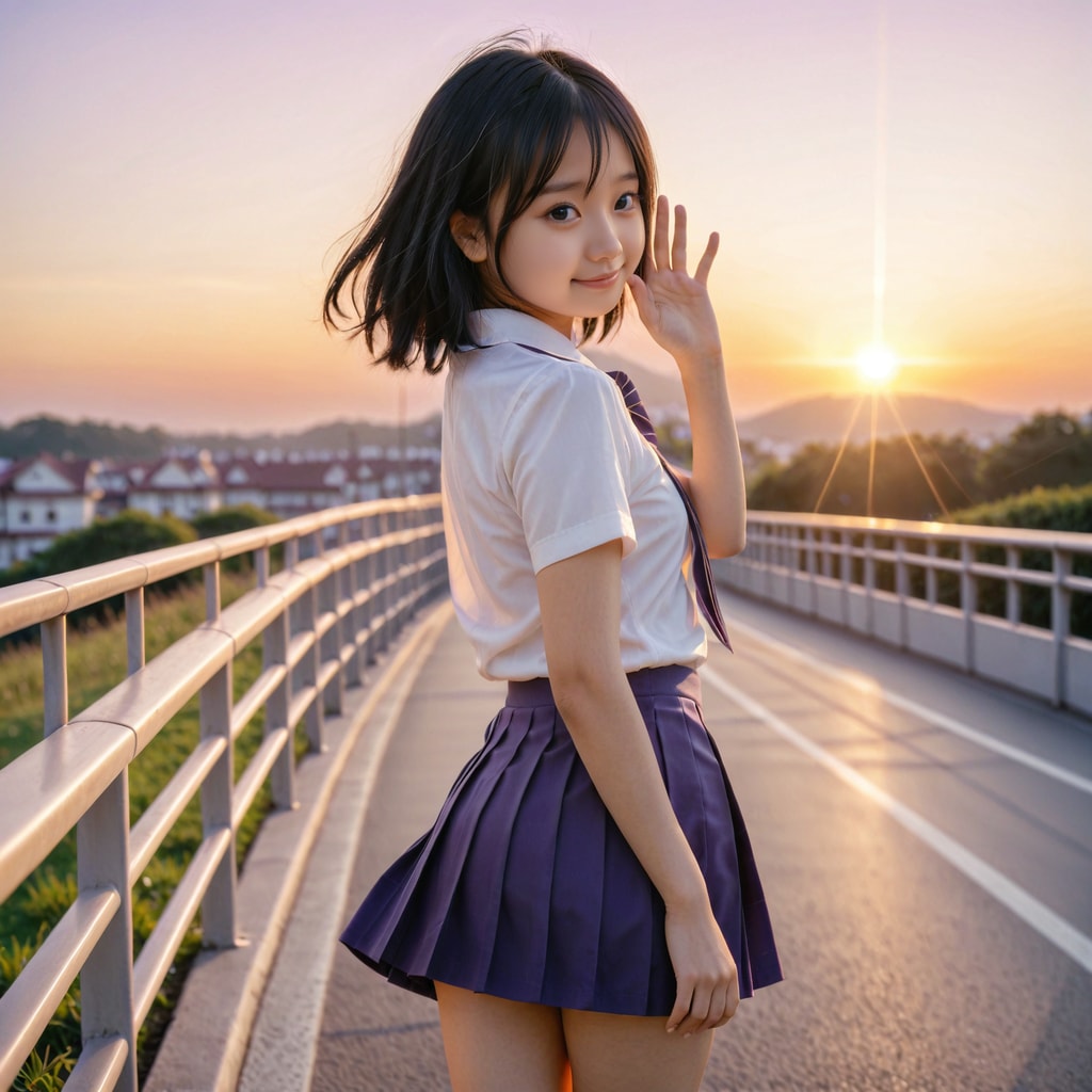 何か言いたげな振り返り