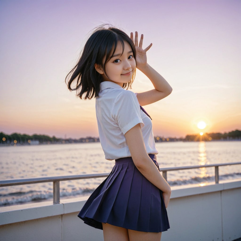 何か言いたげな振り返り