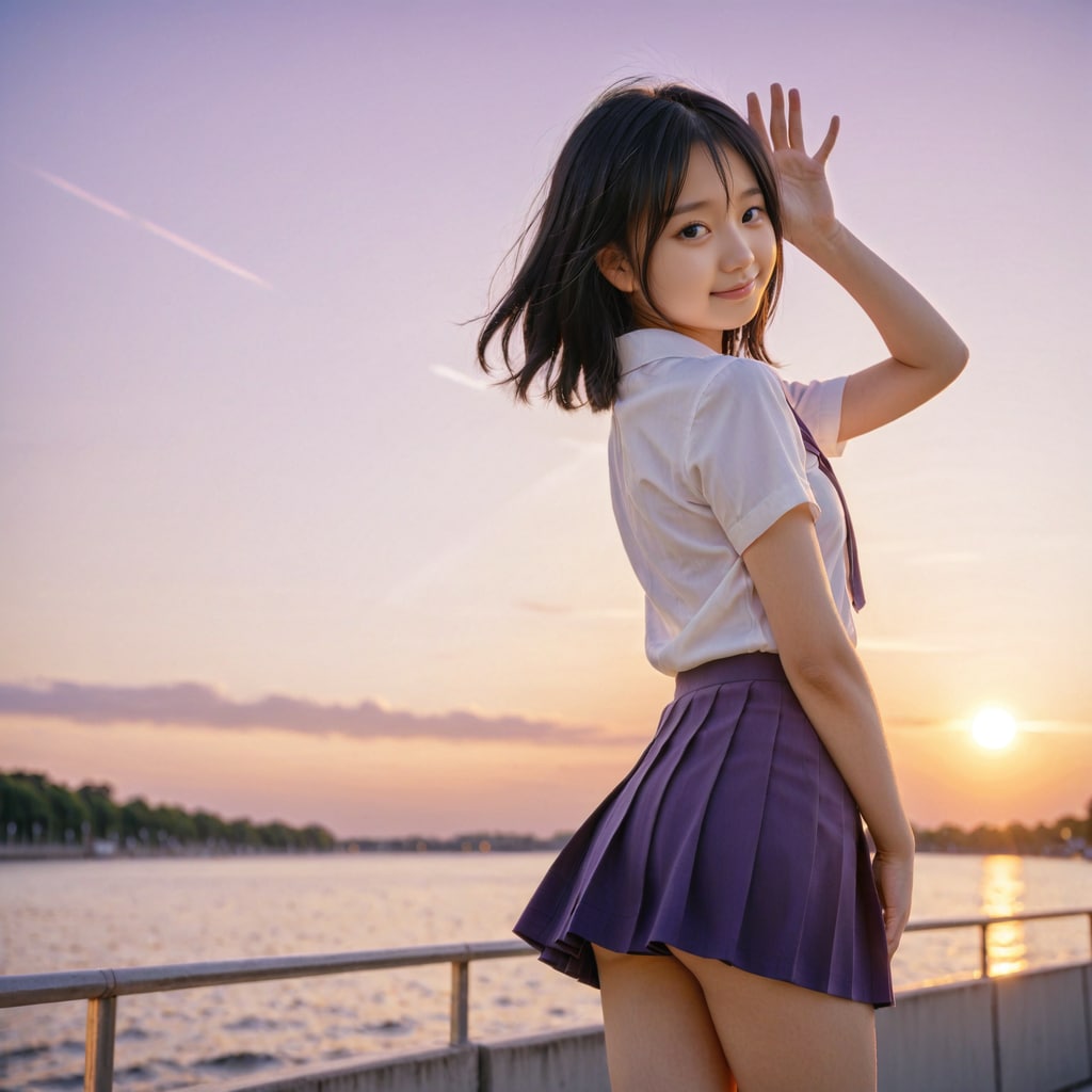 何か言いたげな振り返り