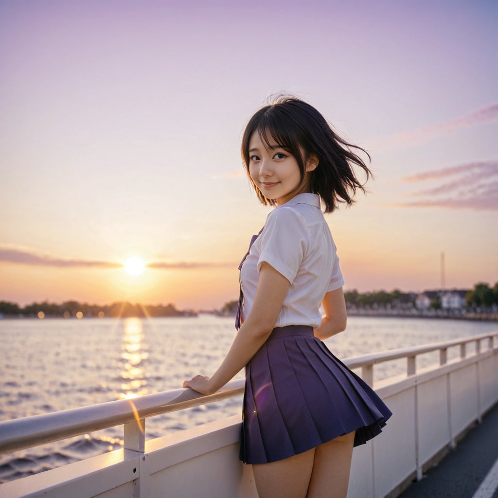 何か言いたげな振り返り