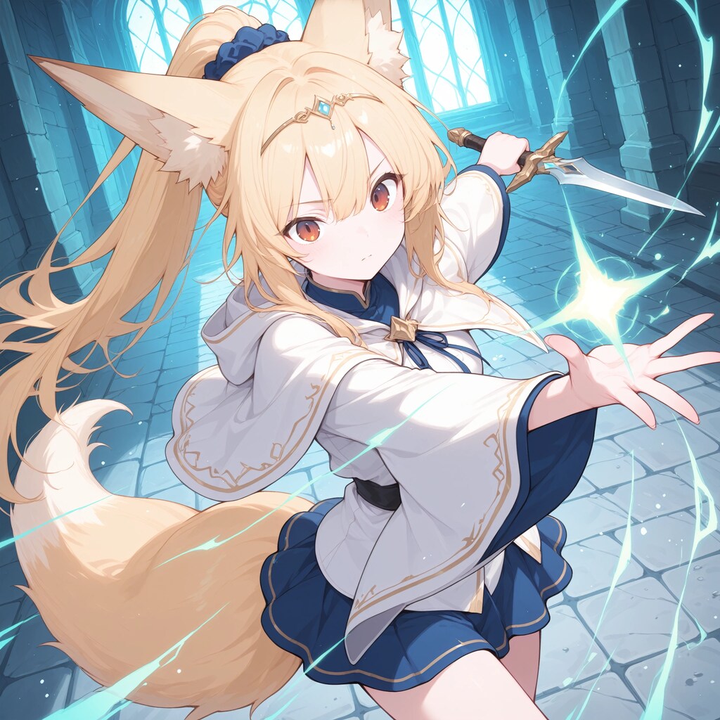 魔法使い詠唱中　狐娘さん