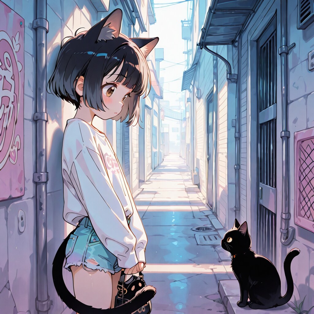 路地裏の出会い | の人気AIイラスト・グラビア