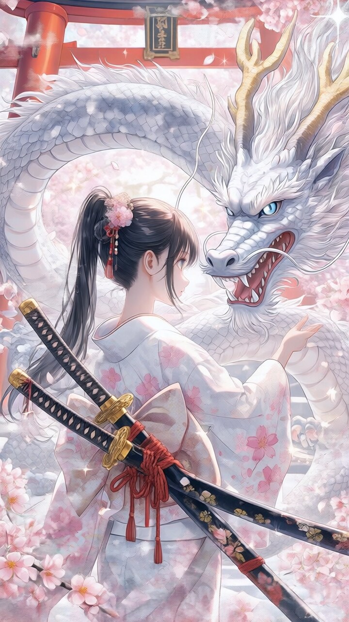 剣人女子＆東洋龍 | の人気AIイラスト・グラビア
