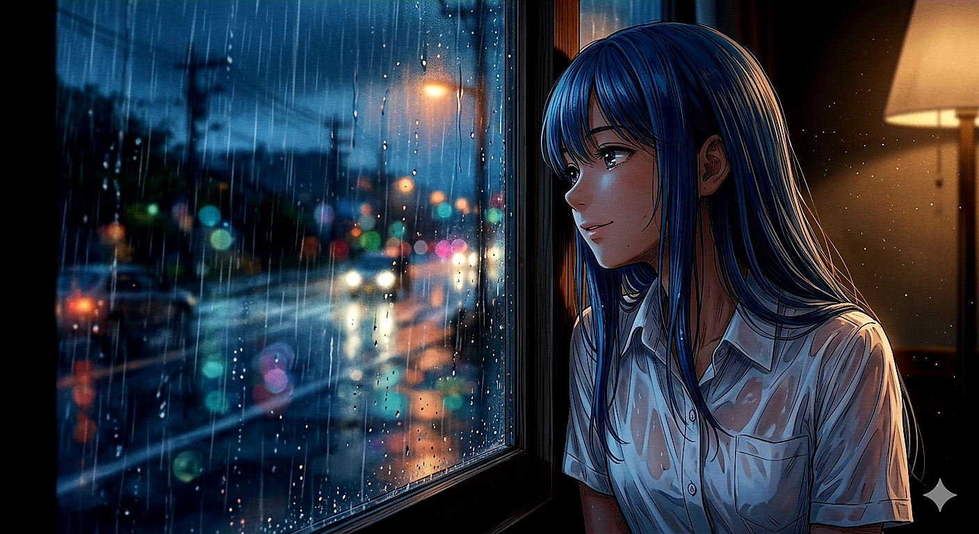 雨の夜　何気なく　外を眺めていたら | の人気AIイラスト・グラビア
