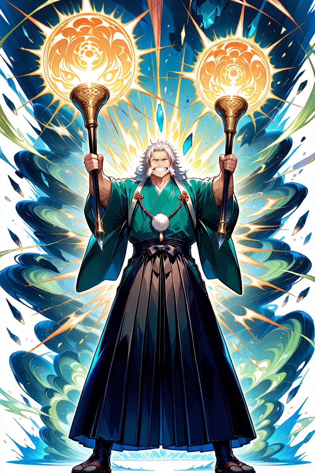 竜巻を起こす修験者