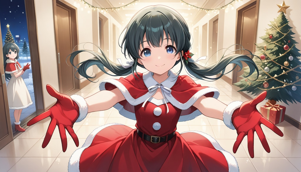 純真ちっぱい(JC)ちゃんと赤いサンタ風ドレス【季節外れも甚だしい】