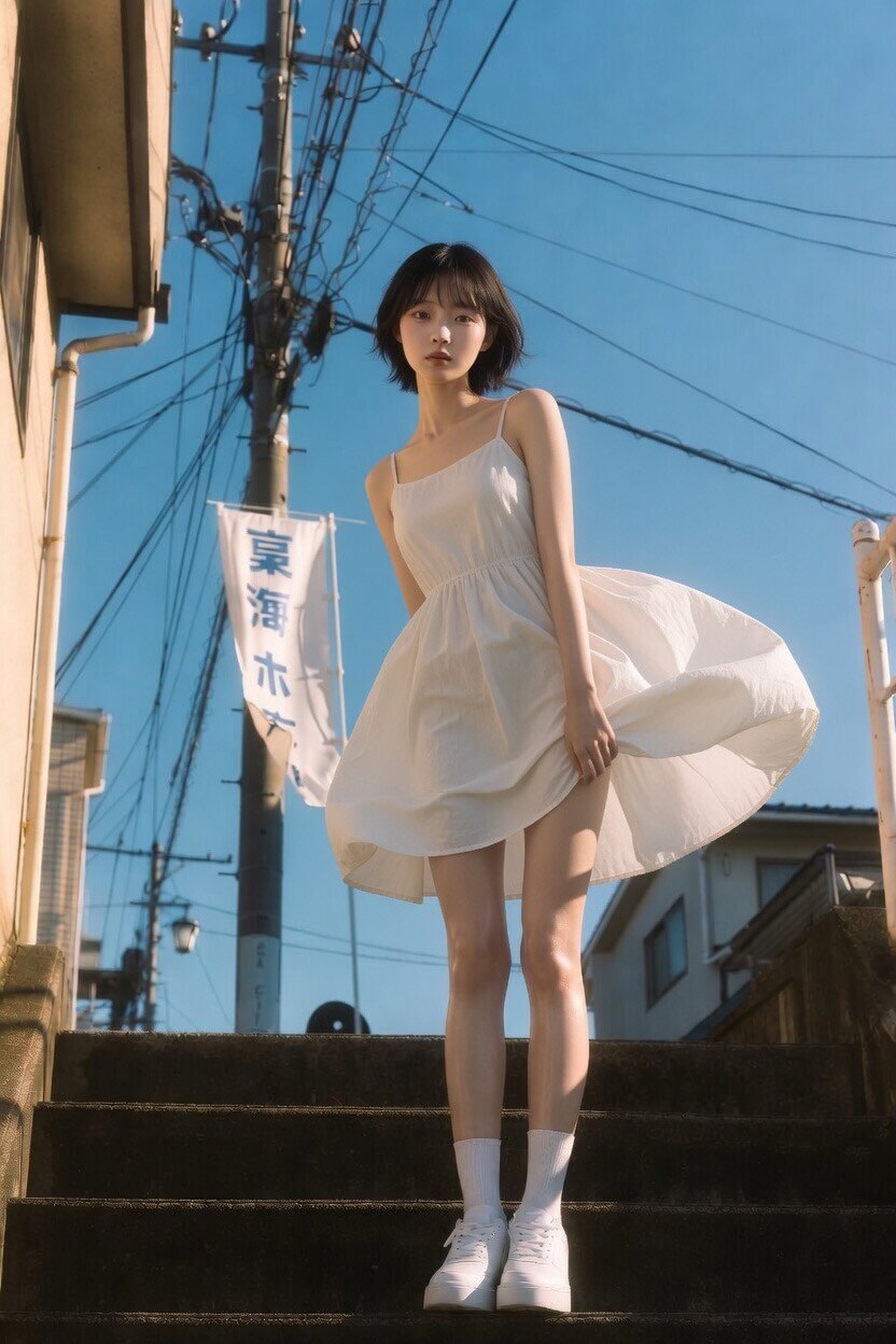 階段で