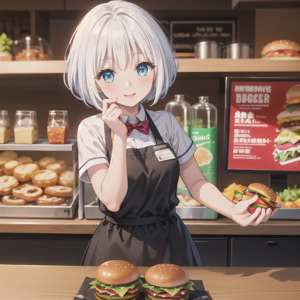 白髪ボブでクルーの少女３