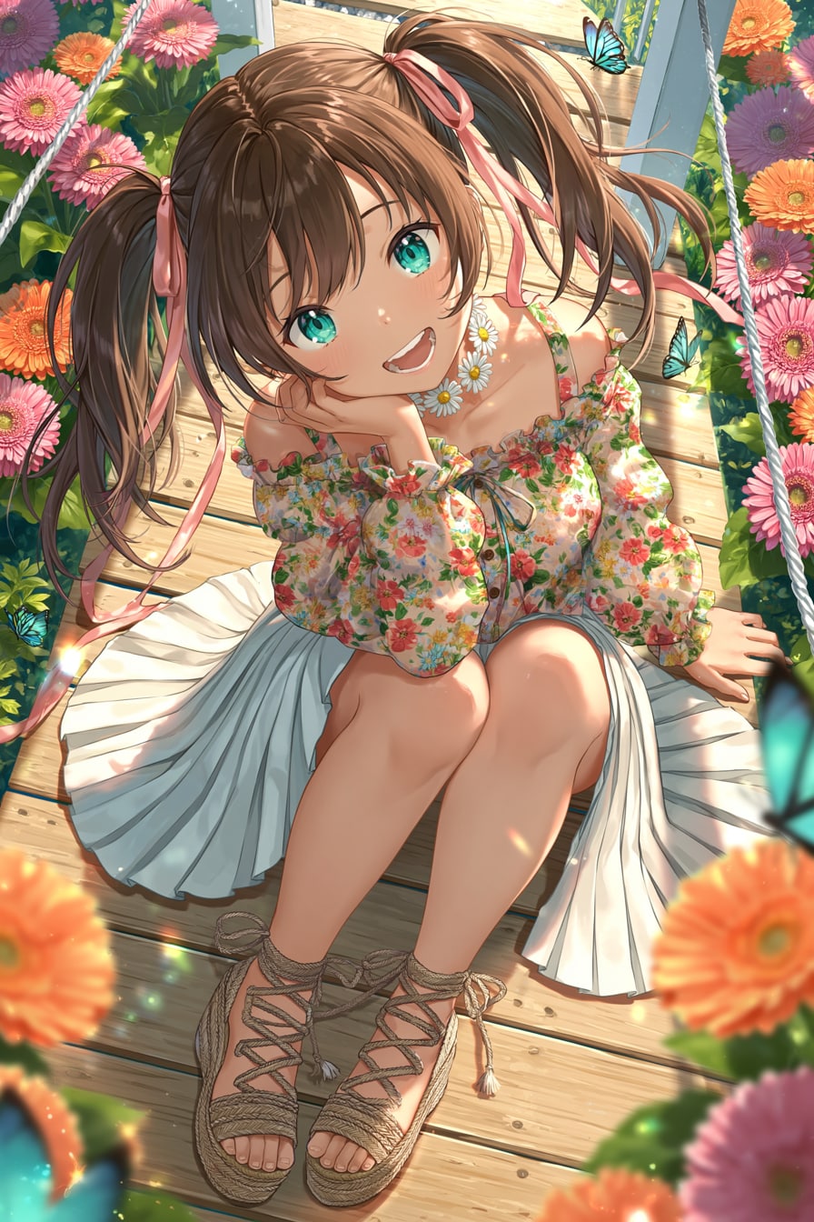 ガーベラとウッドデッキ | の人気AIイラスト・グラビア