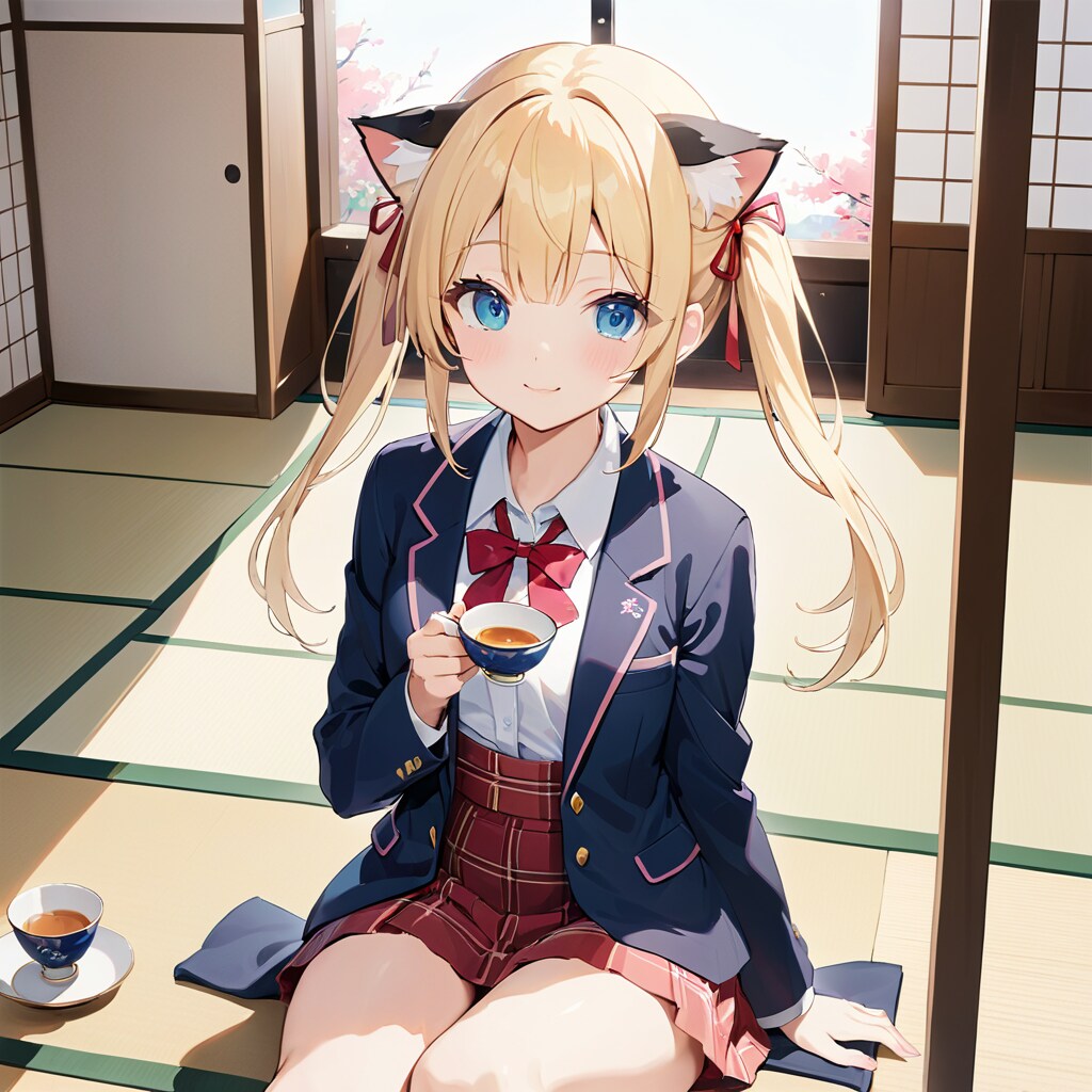 こるり「おいしい」まや「ここは茶道部だ湯呑みでのめ」こるり「形にとらわれちゃダメ」まや「うーんこの」 | の人気AIイラスト・グラビア