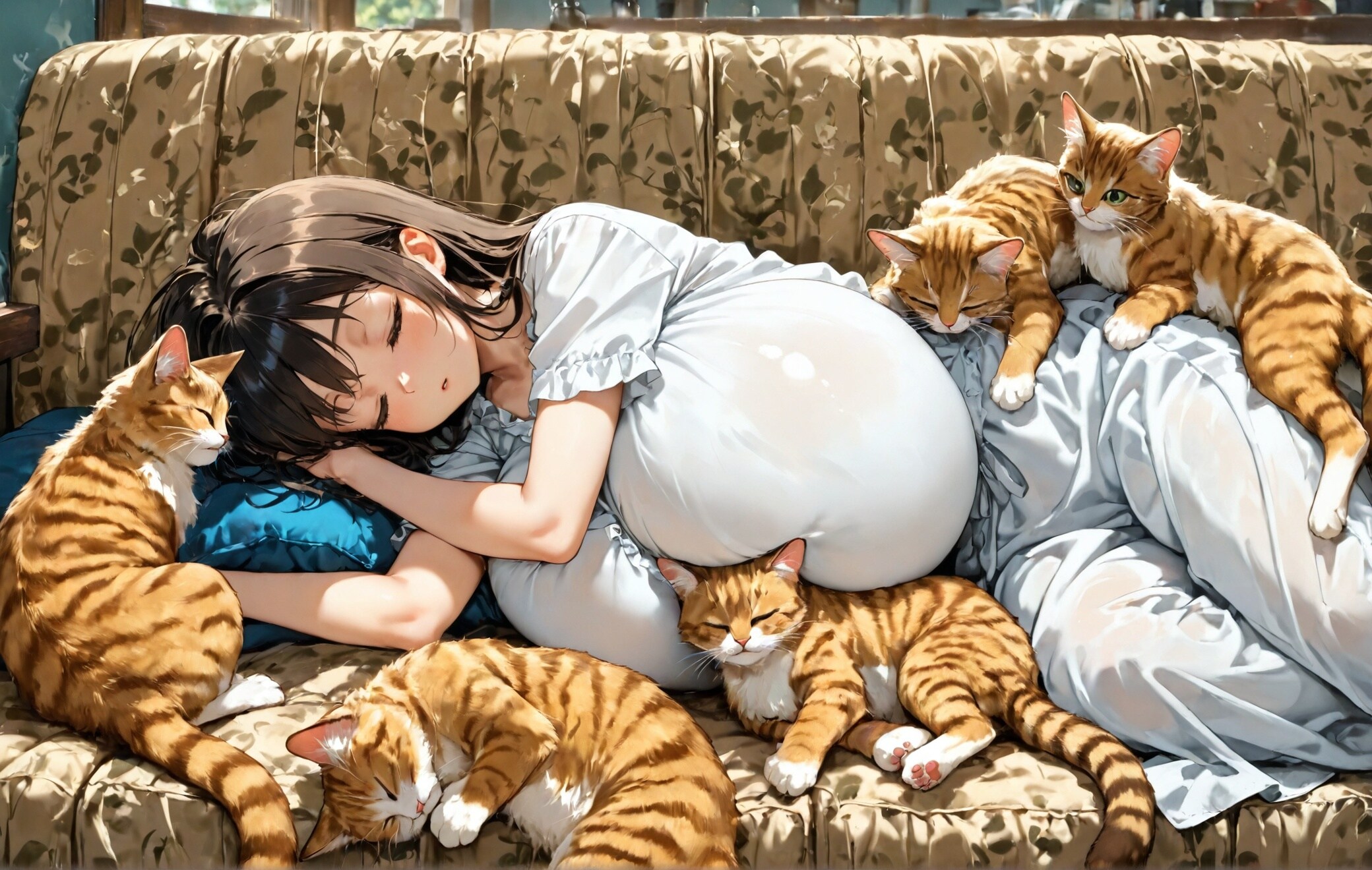 ソファーで猫うつつ