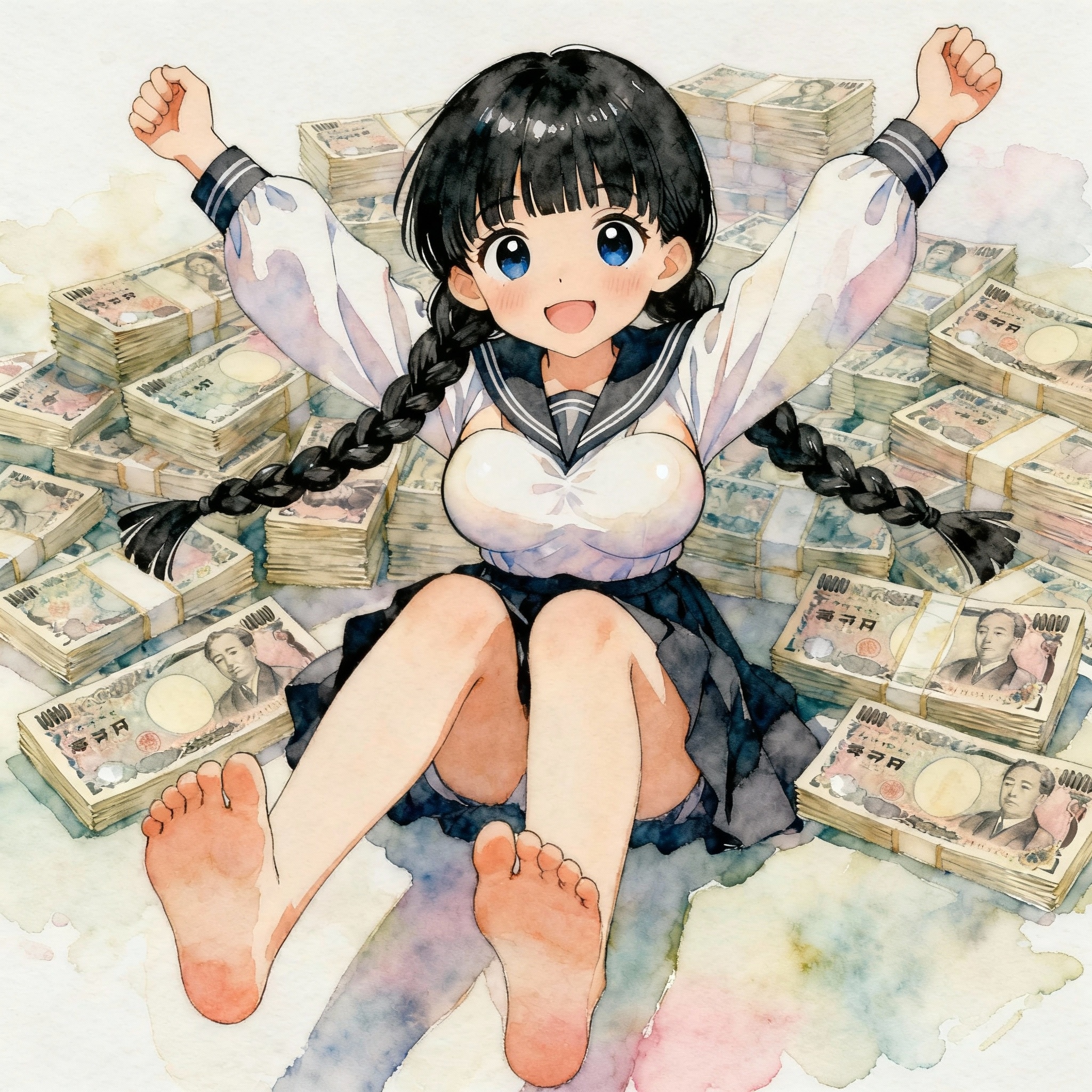 札束少女　Seedream | の人気AIイラスト・グラビア