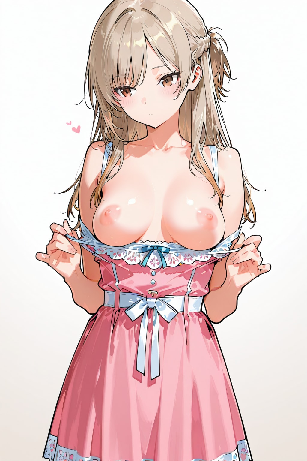 ピンク色の春コーデと乳首