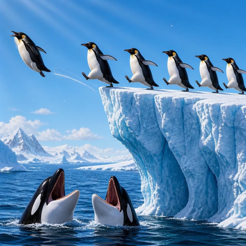 右へ倣えペンギン