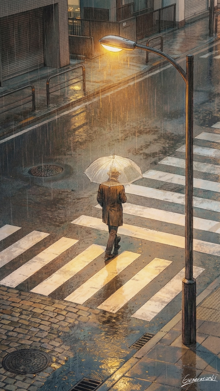 雨音だけが主役の夜／スマホ壁紙アーカイブ | の人気AIイラスト・グラビア