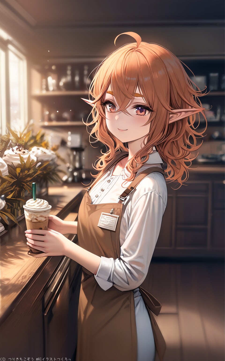 カフェの看板娘、エルフのフランツィスカ