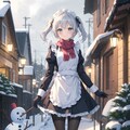 雪とメイドさん 2枚目
