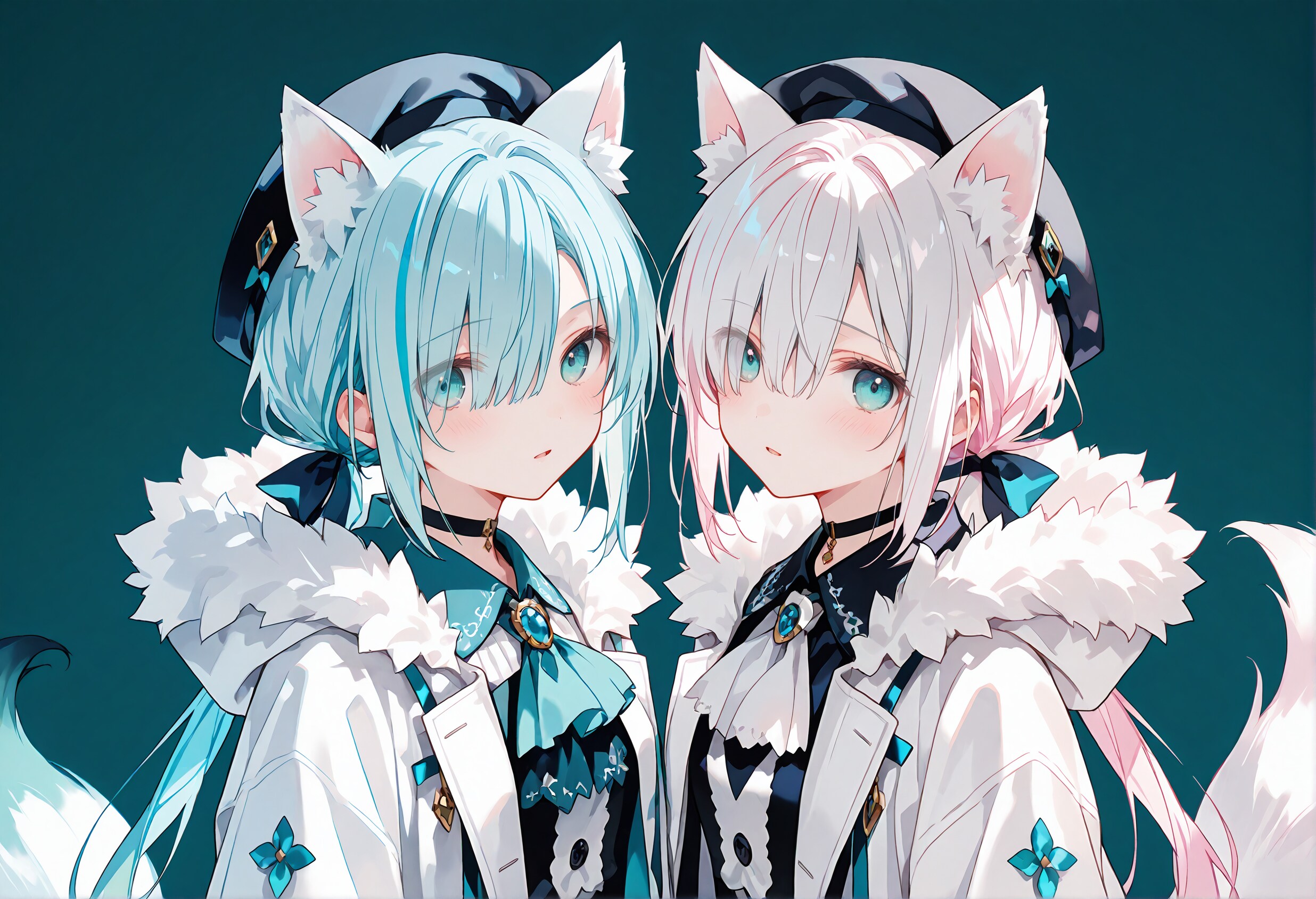 氷雪の双子猫