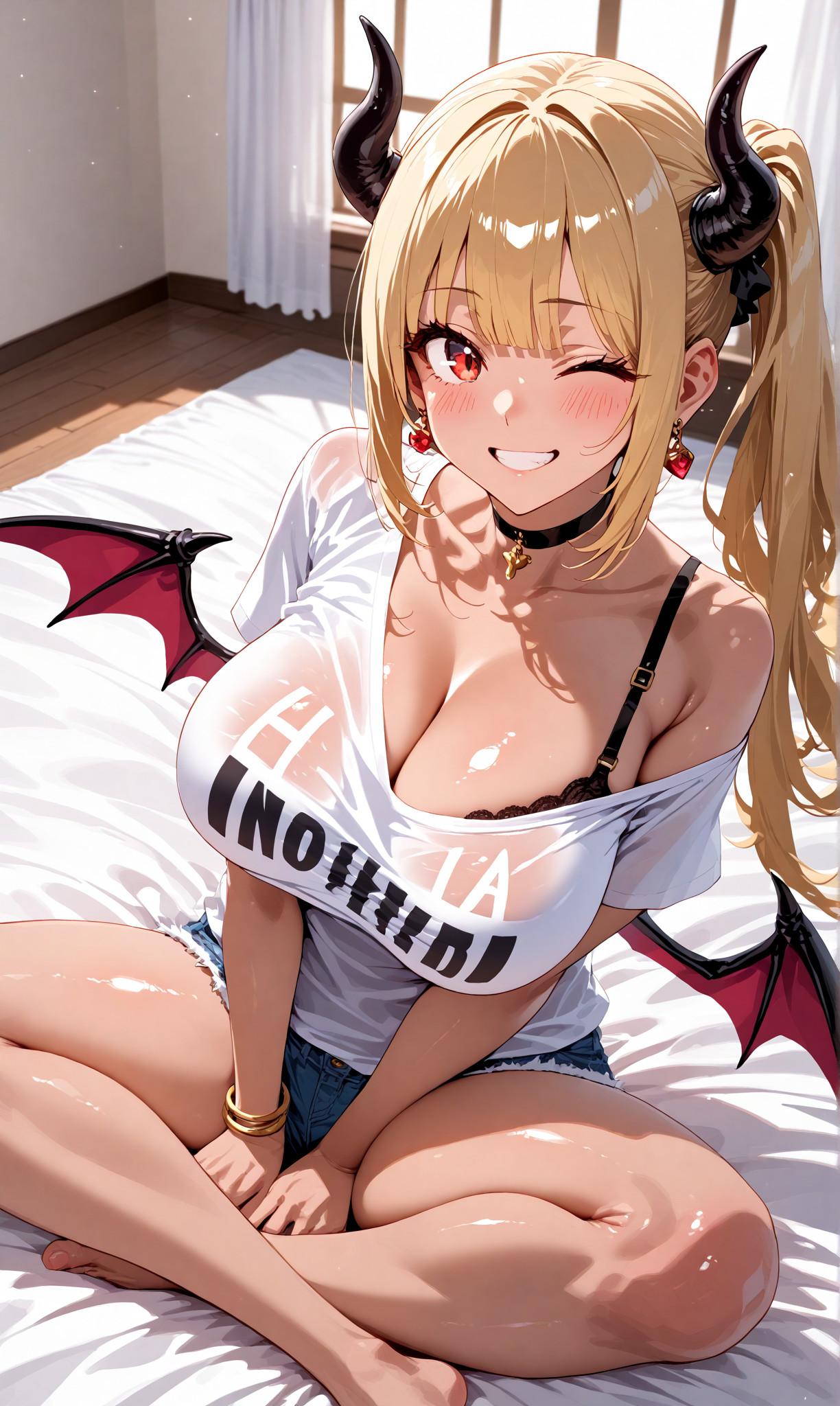 サキュバスガール・褐色金髪サイドテール4
