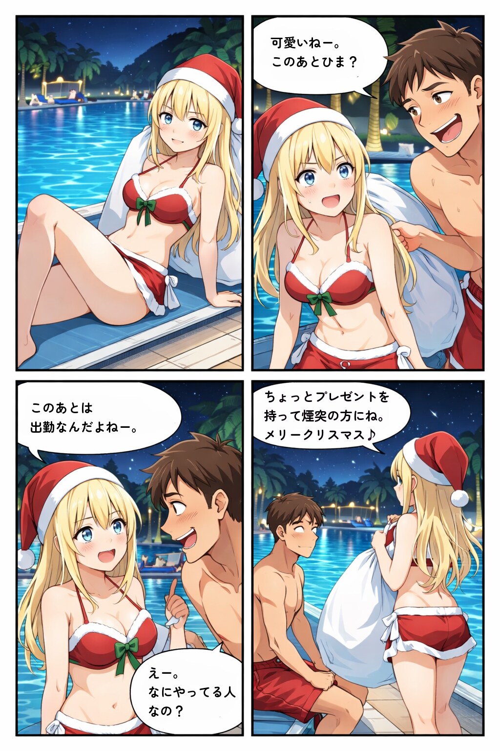 出勤前のサンタ