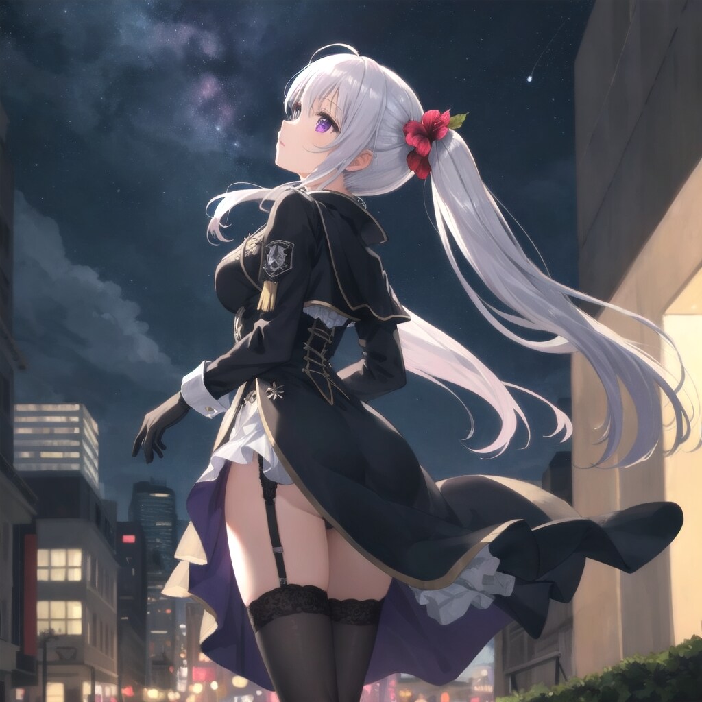 夜空を眺めてセンチメンタルな気持ちになるエルファシアさん16歳