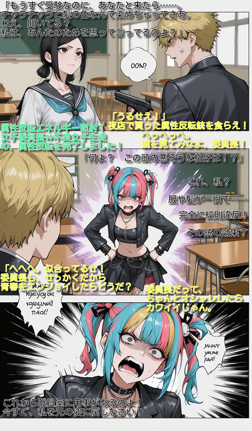 【文字有】soraで作ってた「そんな格好で説教するの、委員長？」の漫画バージョン