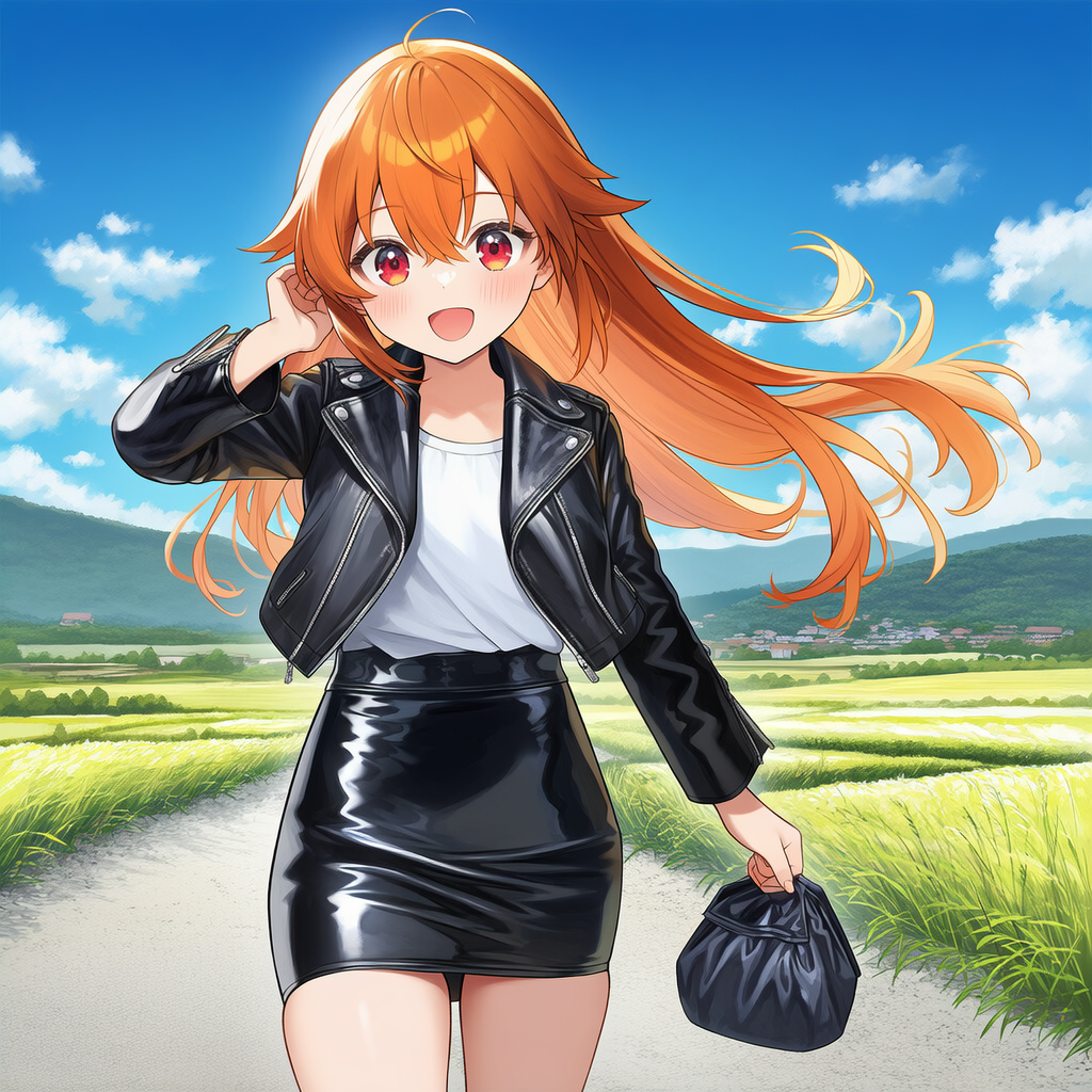 ららちゃん　田舎道歩き