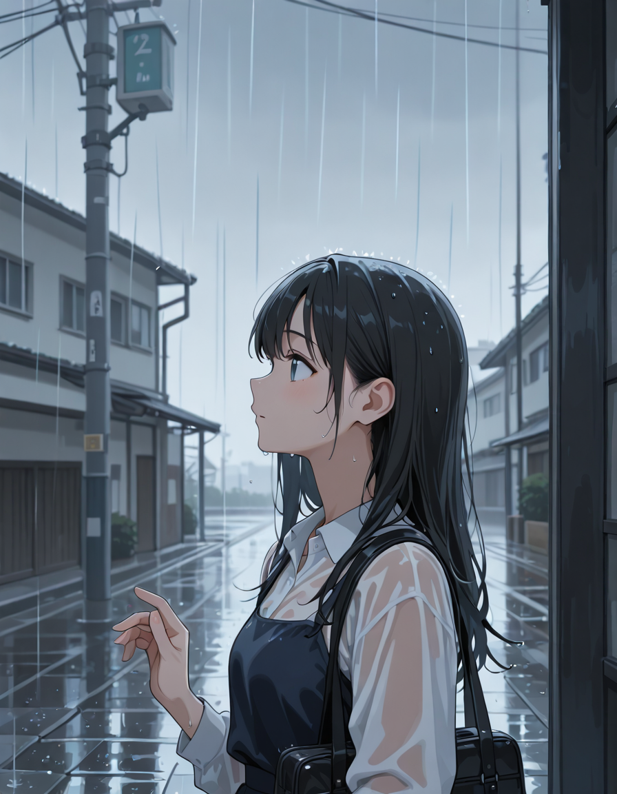 今日の1girl,rain