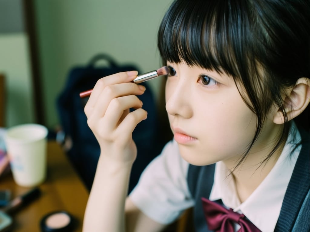 メイクの練習中