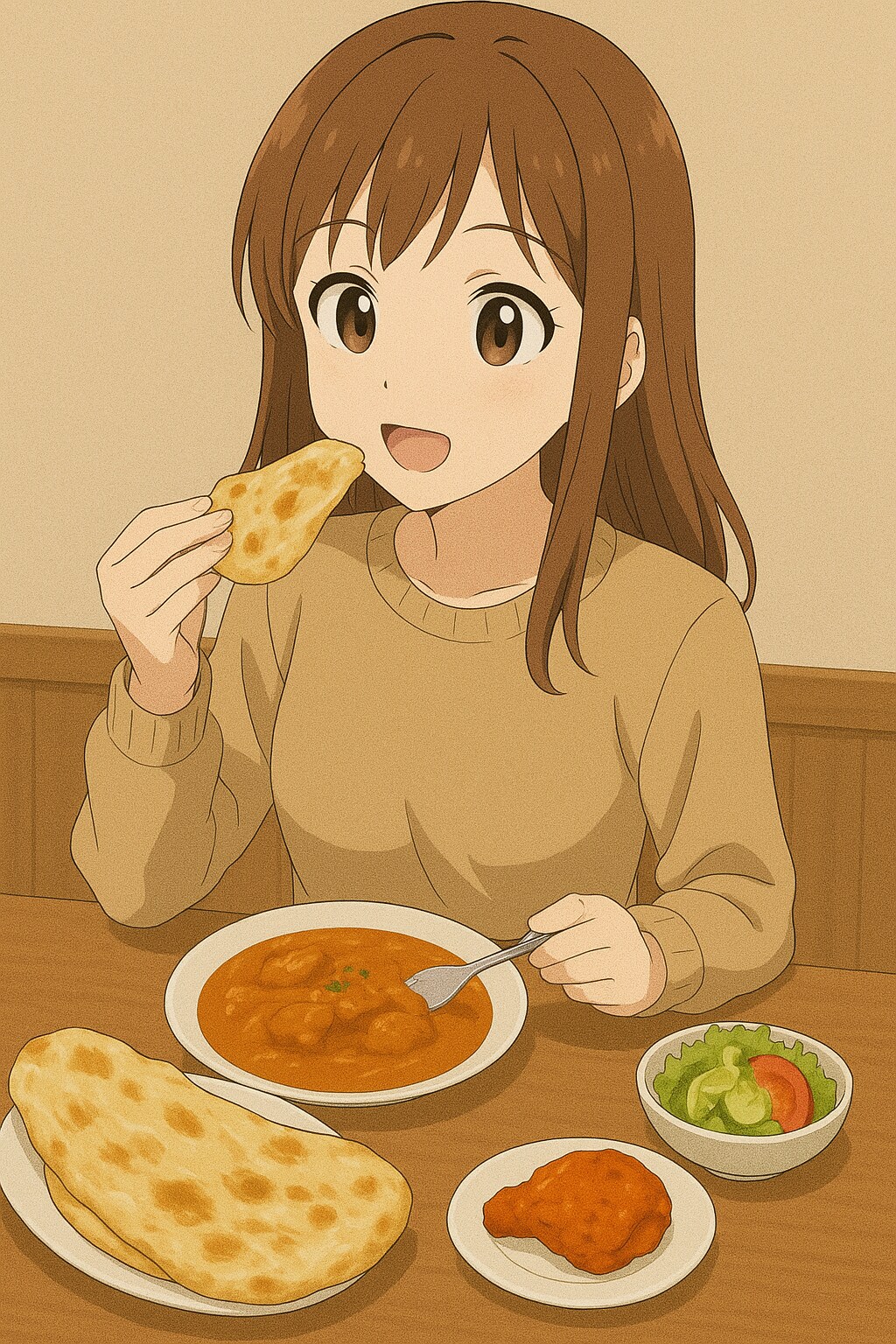 バターチキンカレー＆ナン | の人気AIイラスト・グラビア