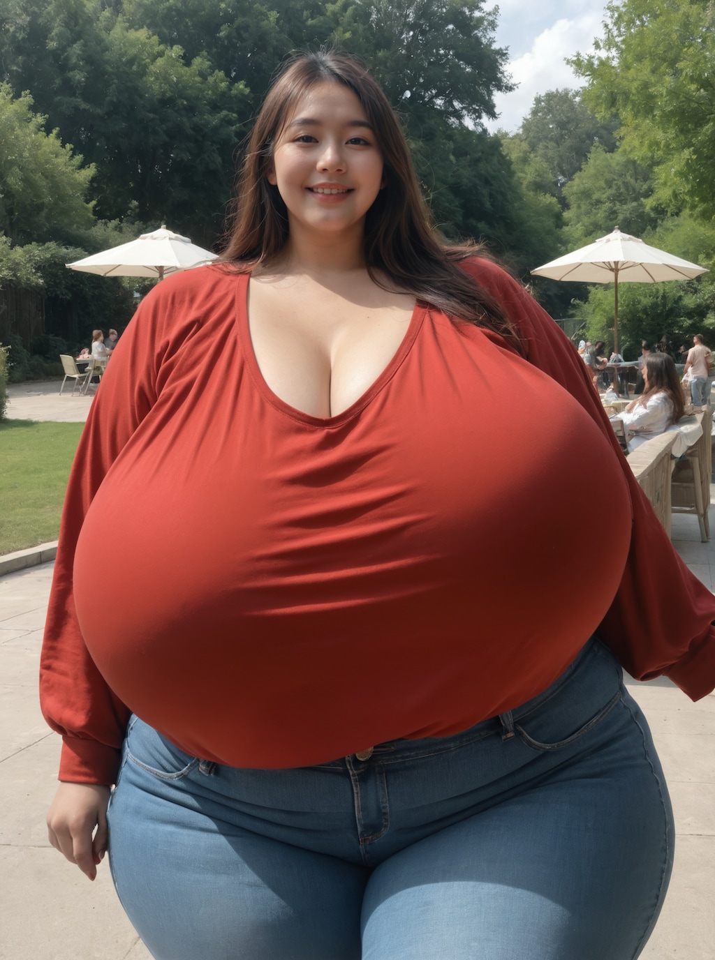 ぽっちゃり彼女と公園散歩