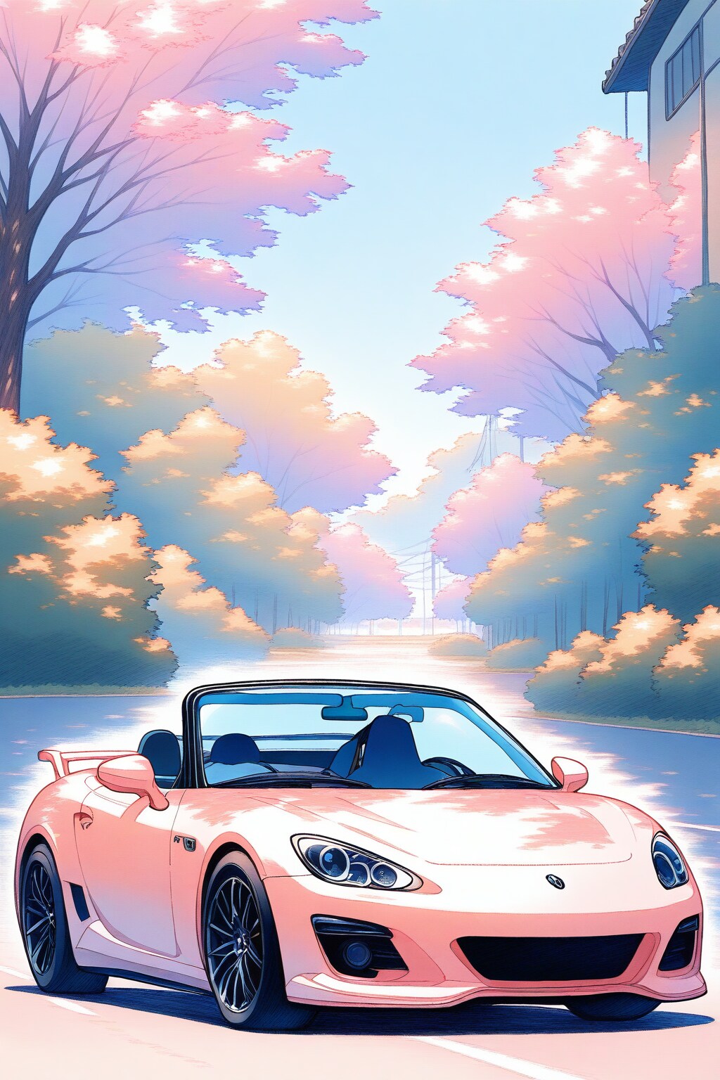 ピンクのロードスター